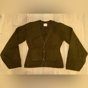 KHAITE Olive Green Cardigan